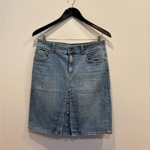 Blue denim Knee-Length skirt with studded detail
